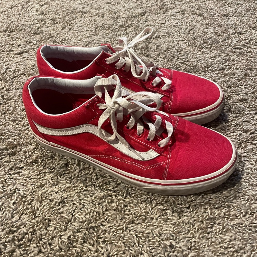 Red low top Vans